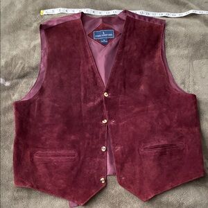John Ashford Maroon Leather Suede Vest
Men’s XL